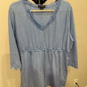 Eddie Bauer Blue and White Striped Top